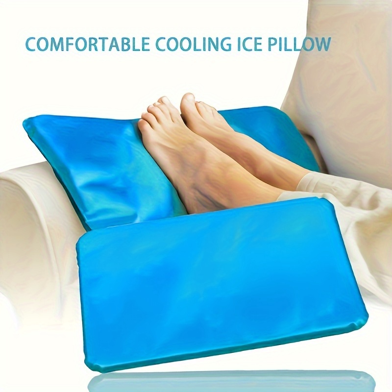 Cooling Pillow Gel - وسادة تبريد جل زرقاء محمولة، وسادة
