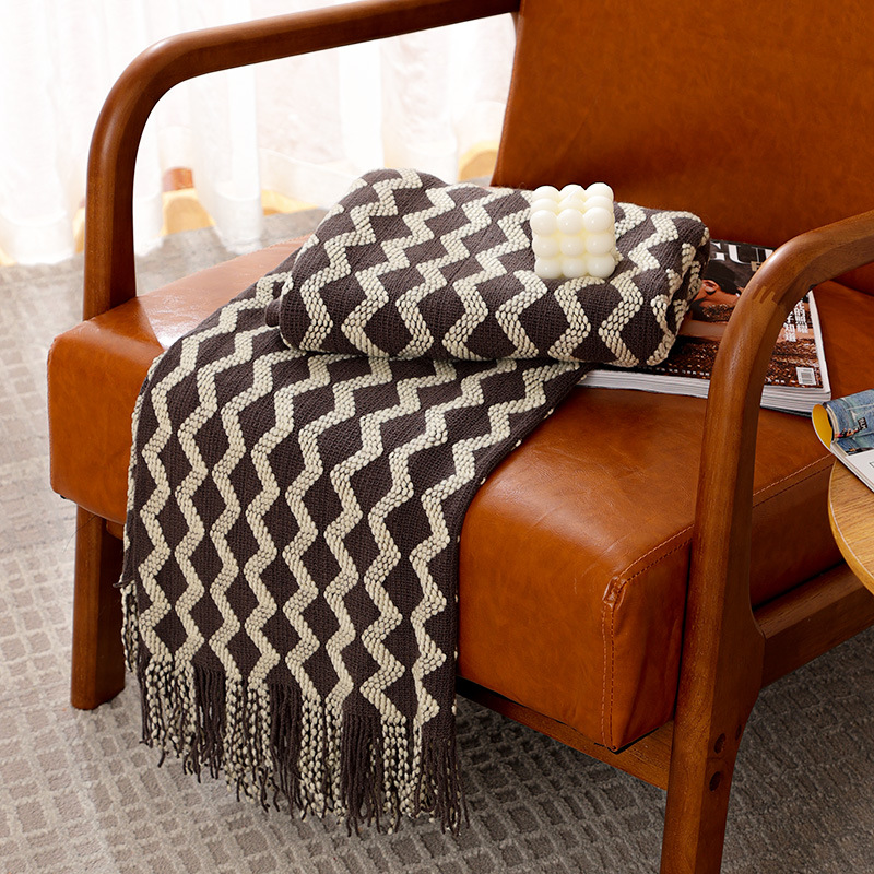 Throw Blanket Chunky Knit - بطانيات رمي محبوكة رمادية مقاس 50x60
