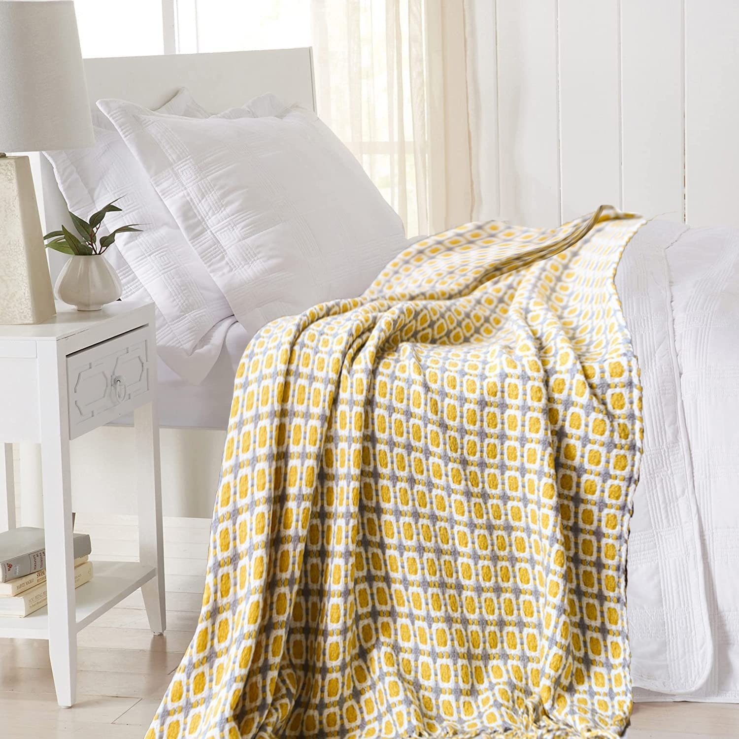 Throw Blanket Chunky Knit - الخردل الأصفر الشمال محبوك رمي بطانية