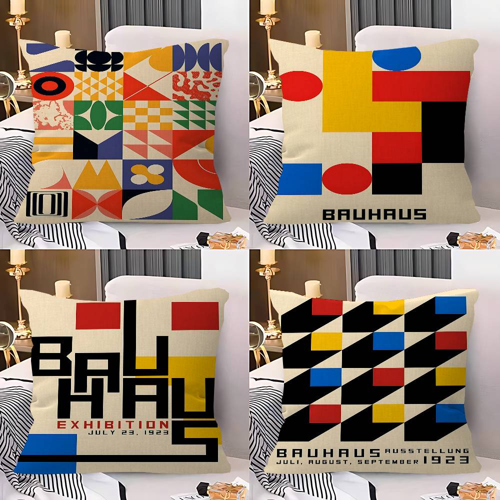 Home Textiles Exhibition - غطاء وسادة بتصميم باوهاوس تجريدي، غطاء