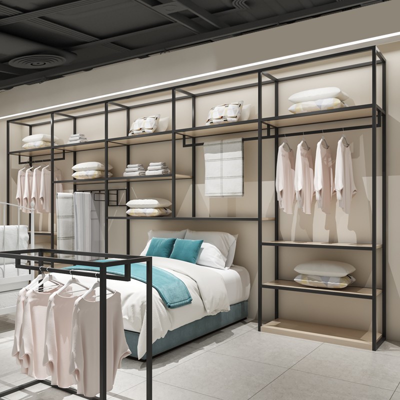 رفوف عرض ملابس منزلية بتصميم م - مراجعة Home Textiles Exhibition وسعره
