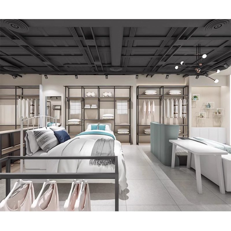 رفوف عرض ملابس منزلية بتصميم م - مراجعة Home Textiles Exhibition وسعره