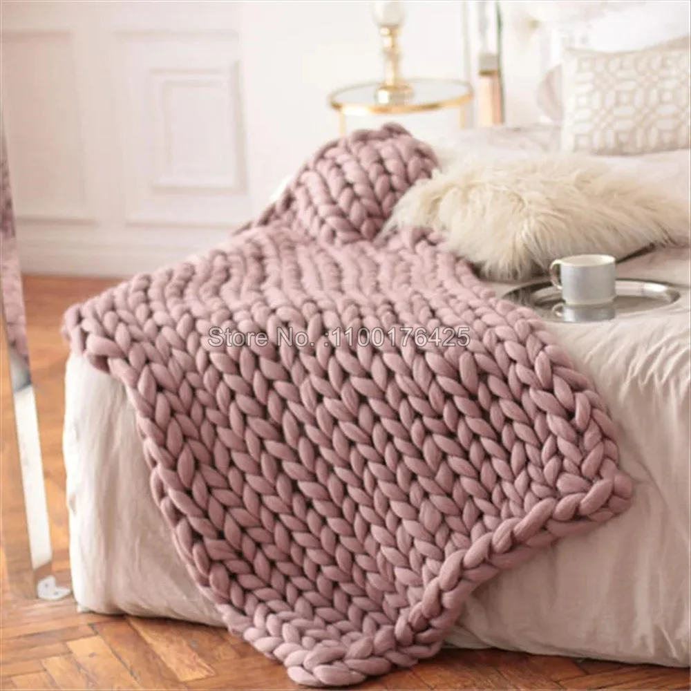 بطانية محبوكة ناعمة رمادية الل - مراجعة Throw Blanket Chunky Knit وسعره