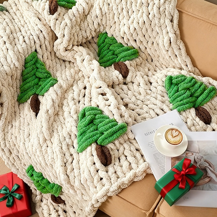 بطانية محبوكة يدويًا للسرير بت - مراجعة Throw Blanket Chunky Knit وسعره