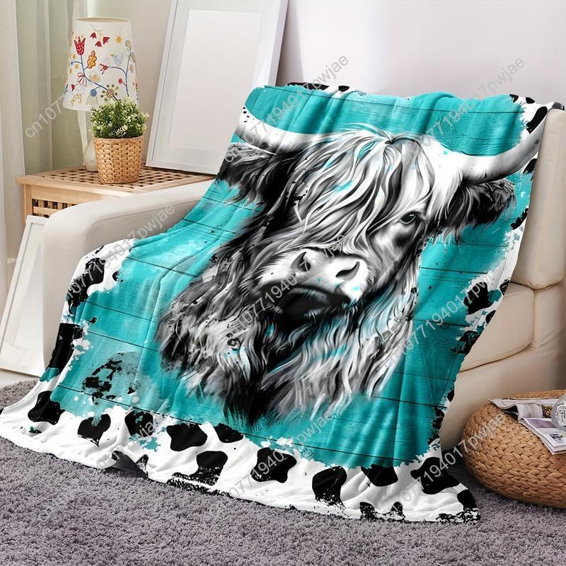 بطانية صوف من الفلانيل البقرة  - مراجعة Throw Blanket Chunky Knit وسعره