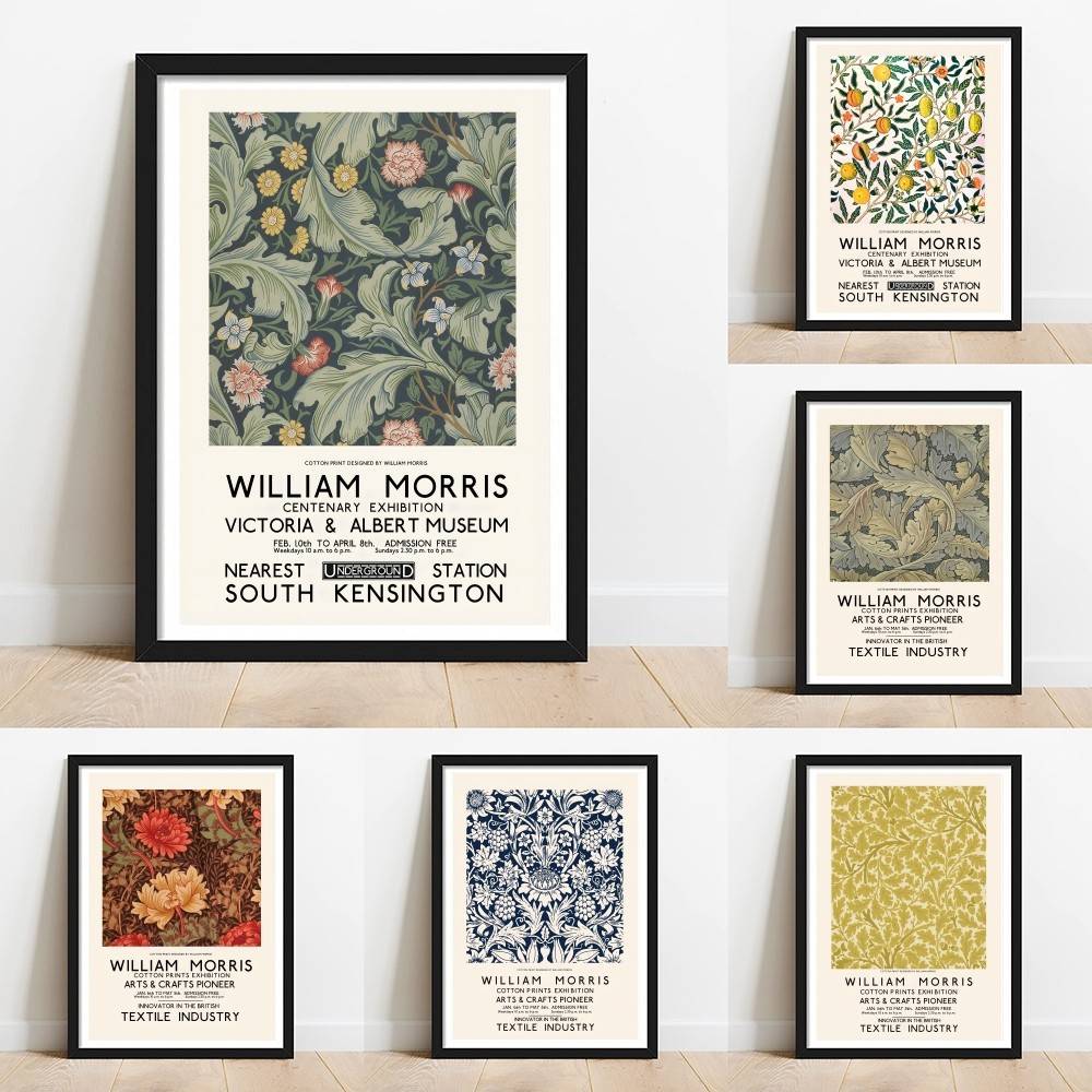 ملصق ورقي بتصميم ويليام موريس  - مراجعة Home Textiles Exhibition وسعره