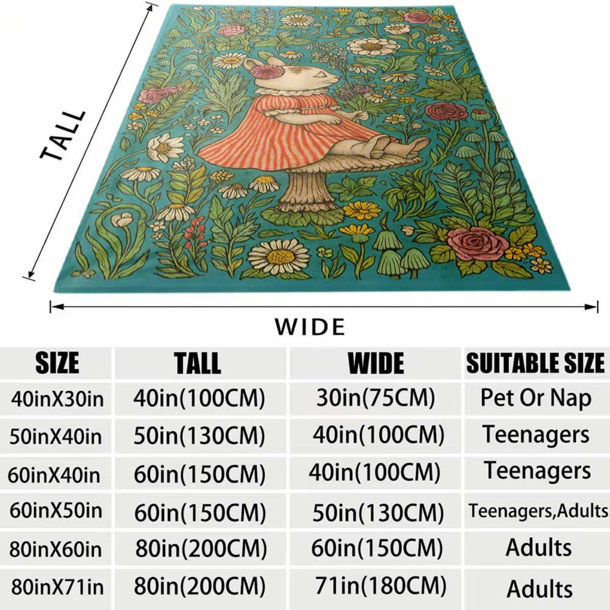 بطانية زخرفية بنقشة أرنب زهرية - مراجعة Throw Blanket Chunky Knit وسعره